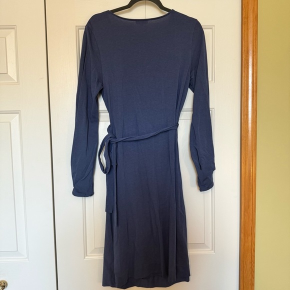 Sundance Always Right Dress Faux Wrap Womens Size XL Blue Cotton Modal Midi - Picture 5 of 7